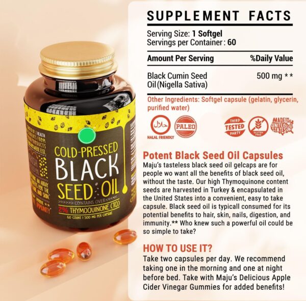 Black Seed Oil Soft Capsules - Image 2