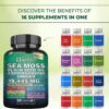 Sea Moss 7000mg Black Seed Oil 4000mg Ashwagandha 2000mg Turmeric 2000mg Bladderwrack 2000mg Burdock 2000mg & Ginger Vitamin C Vitamin D3 With Elderberry Manuka Dandelion Yellow Dock Chlorophyll ACV