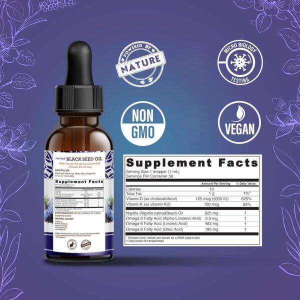 Black Seed Oil Drops Contain Vitamins